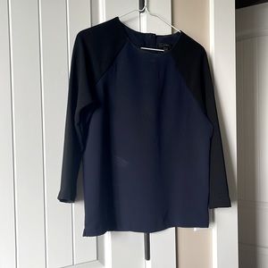 J.Crew Navy/Black Blouse with Long Sleeves